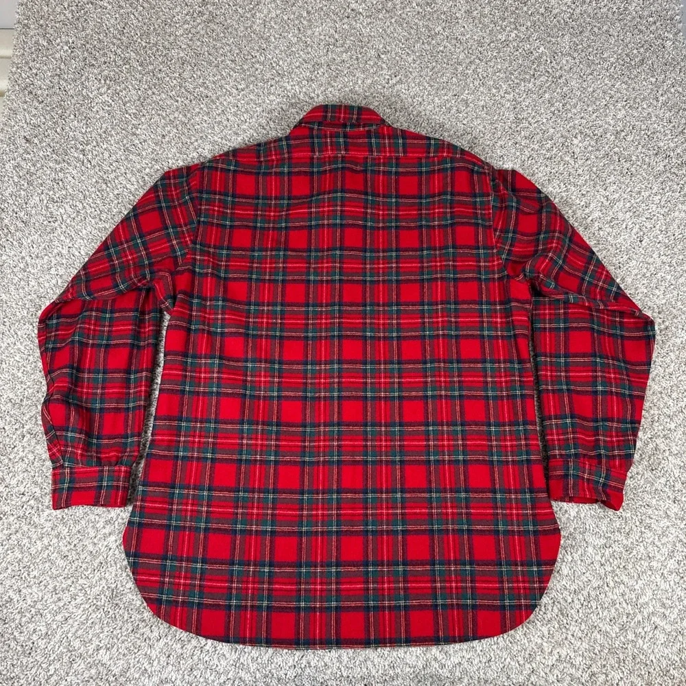 Pendleton Shirt Mens XL Red Royal Stewart Tartan Plaid Wool Flannel USA Vintage